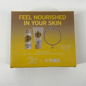 Victoria’s Secret PINK Body Lotion & Scrub Honey Body Care Box with Bracelet